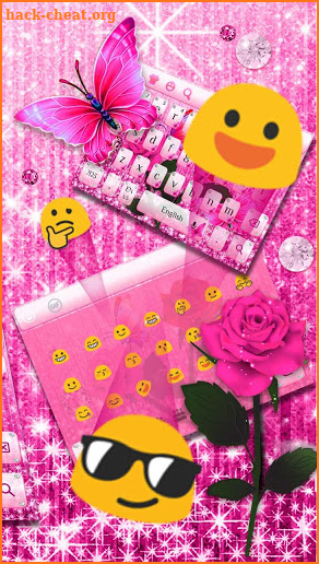 Glittering Rose Butterfly Keyboard screenshot