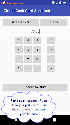 Global Cash Card Assistant screenshot