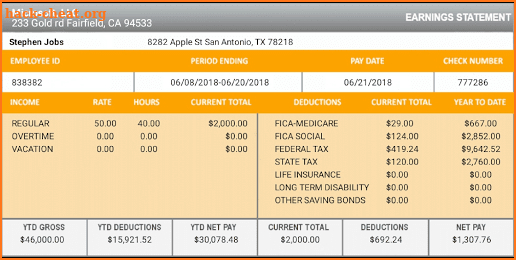 Global Paystub Paycheck Maker screenshot