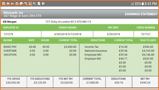 Global Paystub Payslip Maker screenshot