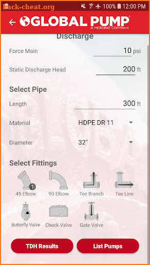 Global Pump Selector screenshot