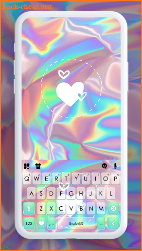 Gloss Heart Keyboard Background screenshot