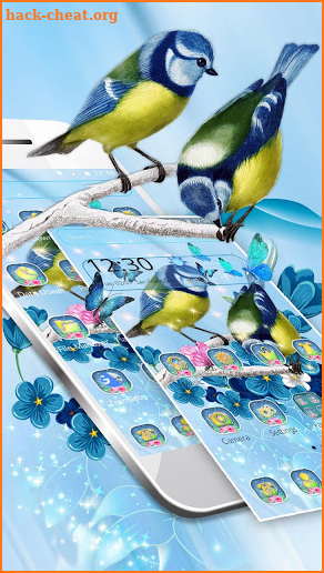 Glossy Cute Love Birds Theme screenshot