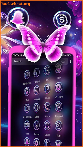 Glossy Flower Butterfly Launcher Theme screenshot