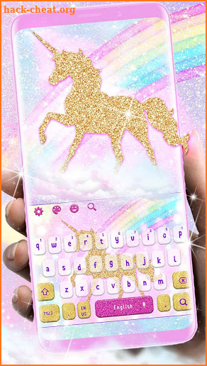 Glossy Glitter Dream Unicorn Keyboard screenshot