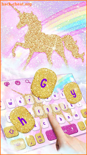 Glossy Glitter Dream Unicorn Keyboard screenshot