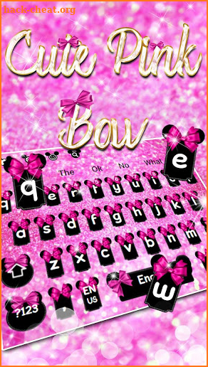 Glossy Pink Bow Keyboard Theme screenshot