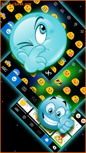 Glow Ice Wolf Keyboard Background screenshot