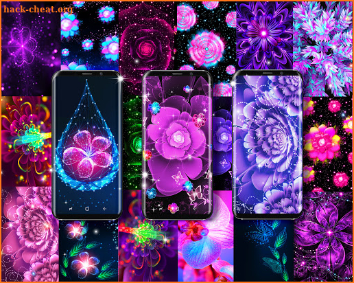 Glowing flowers live wallpaper screenshot