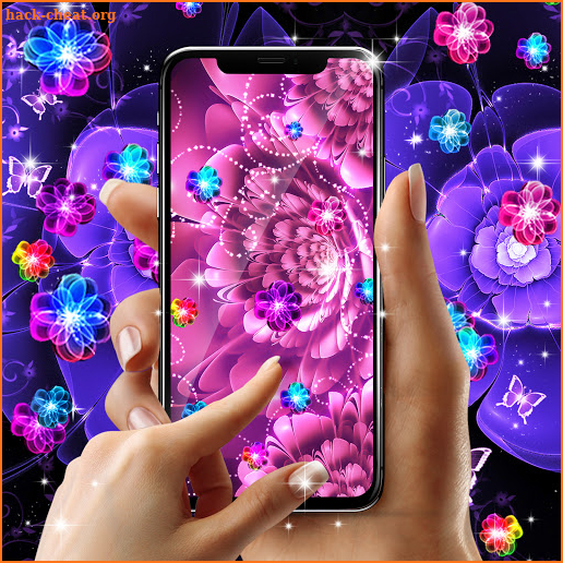 Glowing flowers live wallpaper screenshot