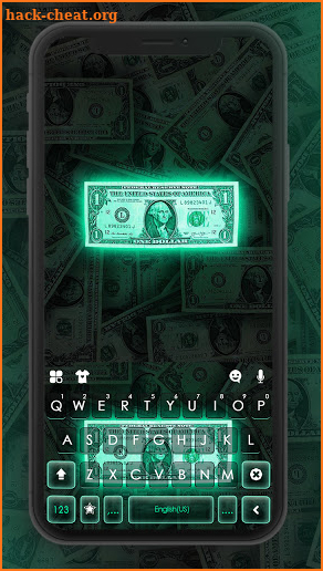 Glowing Money Keyboard Background screenshot