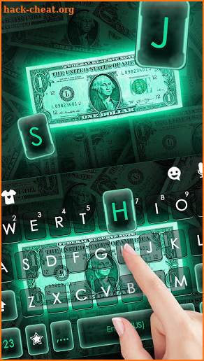 Glowing Money Keyboard Background screenshot