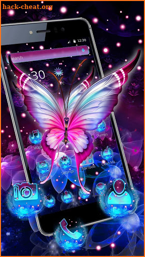 Glowing Purple Butterfly Theme screenshot