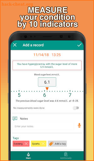 Glucose tracker & Diabetic diary. Your blood sugar screenshot