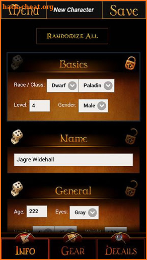 GM Wizard: Character Generator screenshot