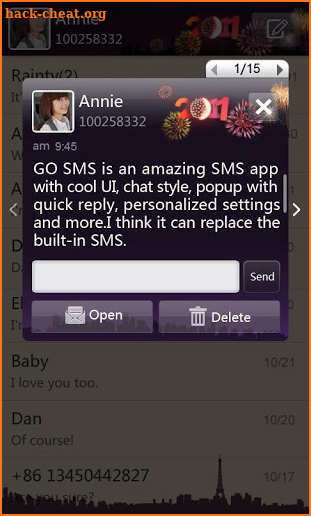 GO SMS Pro New Year - Night screenshot