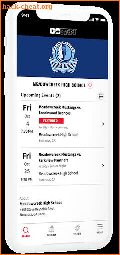 GoFan High School Tickets APP screenshot