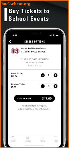 GoFan School Buy Tickets Event screenshot