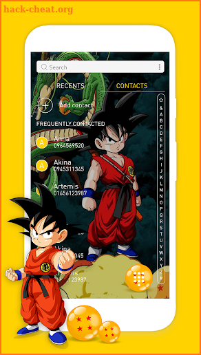 Goku Dialer Contact Phone Theme screenshot