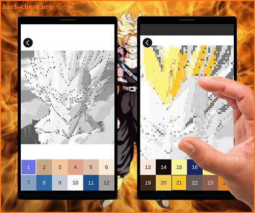 Goku Pixel Color by Number: Goku Saiyan Pixel Art screenshot