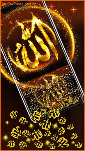 Gold Allah 3D Gravity Keyboard Theme screenshot