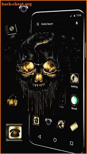 Gold Black Horrific Skull APUS Launcher Theme screenshot