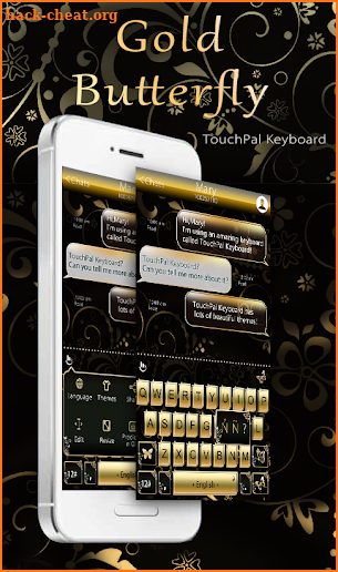 Gold Butterfly Keyboard Theme screenshot