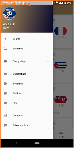 Gold Cup 2019 Live Table Positions screenshot