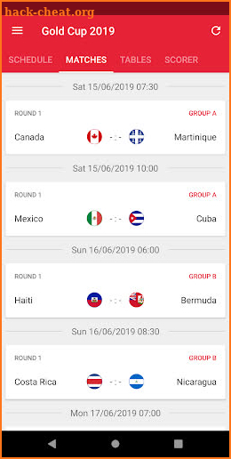 Gold Cup Scores App 2019 - Soccer Cup screenshot