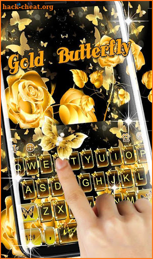 Gold Diamond Butterfly Keyboard Theme screenshot