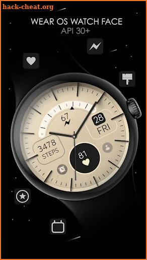 Gold Elegant analog watch face screenshot