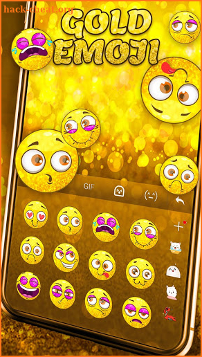 Gold Emoji Keyboard Sticker screenshot