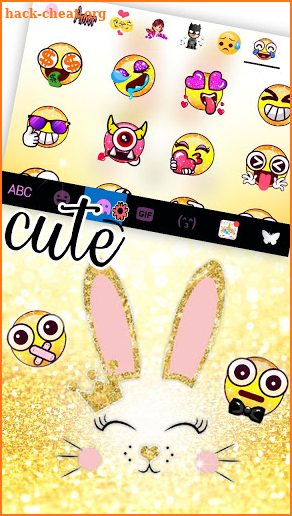 Gold Glitter Bunny Keyboard Theme screenshot