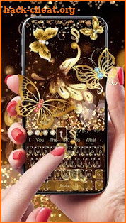 Gold Glitter Butterfly Keyboard screenshot