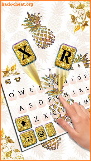 Gold Glitter Pineapple Keyboard Theme screenshot