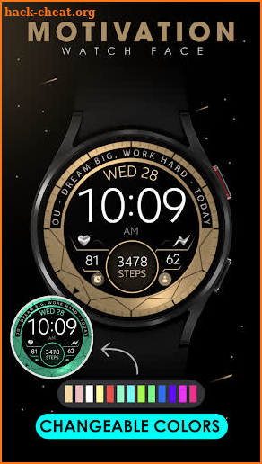 Gold Motivation watch face screenshot