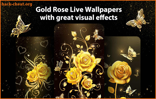 Gold Rose Live Wallpaper & Launcher Themes screenshot