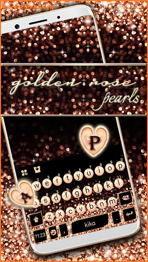 Gold Rose Pearl Luxury Keyboard screenshot