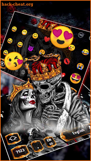 Gold skull King & Queen Keyboard Theme screenshot