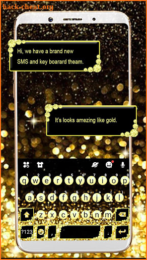 Gold Sparkle Pearls Keyboard Theme screenshot