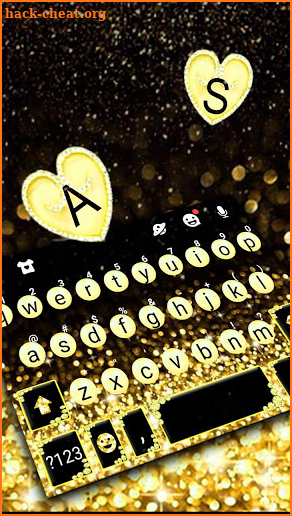 Gold Sparkle Pearls Keyboard Theme screenshot