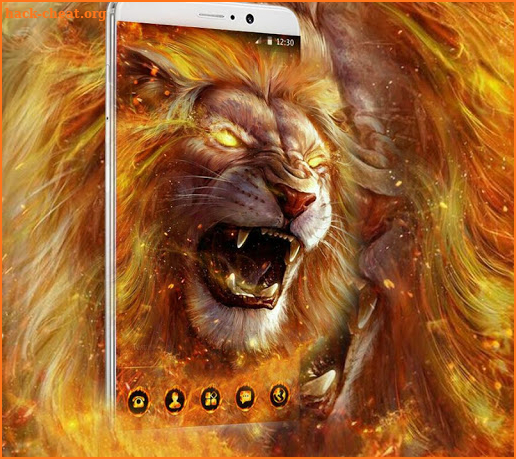 Gold Vivid Blustering Lion Theme screenshot