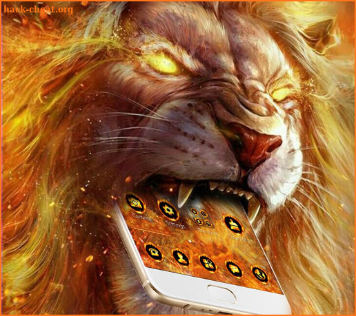 Gold Vivid Blustering Lion Theme screenshot