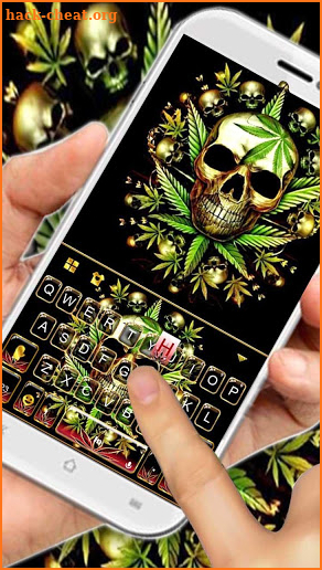 Gold Weed Skull Keyboard Theme screenshot