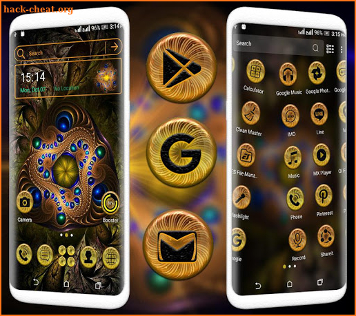 Golden Abstract Launcher Theme screenshot