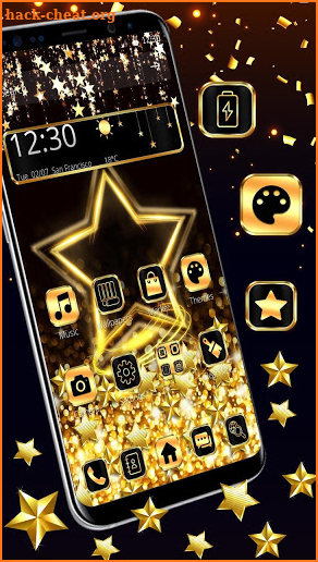 Golden Alluring Star Wallpapers Theme screenshot