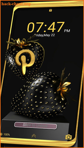 Golden Black Strawberry Launcher Theme screenshot