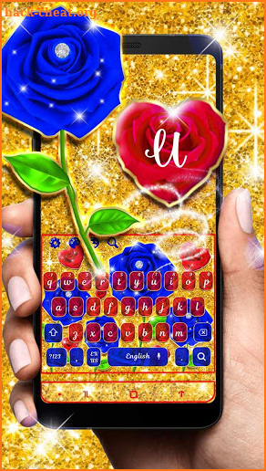 Golden Blue Rose Keyboard screenshot