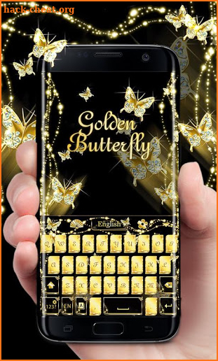 Golden Butterfly GO Keyboard Theme screenshot