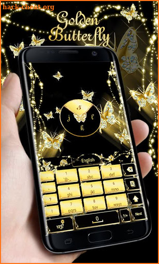 Golden Butterfly GO Keyboard Theme screenshot